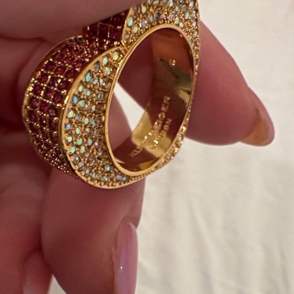 Kurt Geiger Gold Textured Women's Ring - Picture 7 of 8